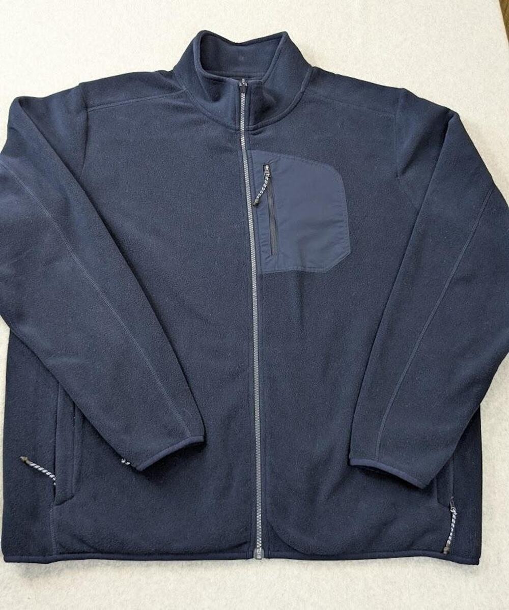 Lands End Fleece Jacket Mens XL Tall Full Zip Outdoor Warm Pockets Polyester
